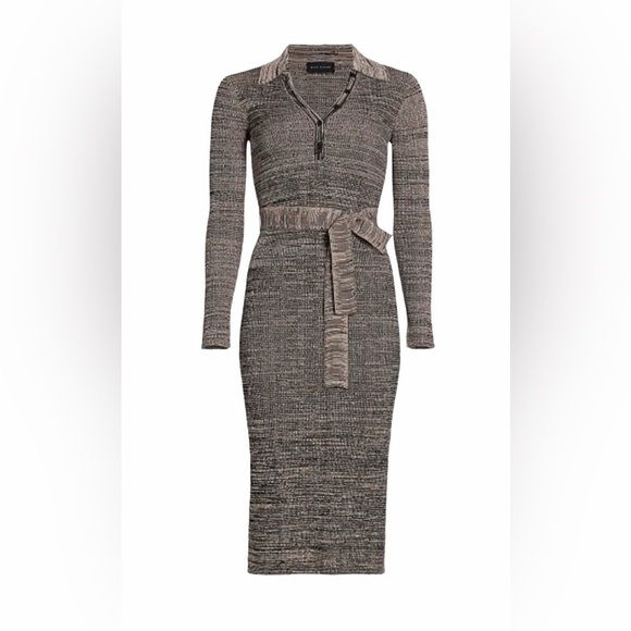 Elie Tahari Ash Rose Space Dye Belted Sweater Dress XL